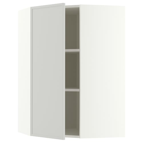 Armoire murale METOD blanche avec étagère réglable, porte réversible.