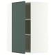 METOD Élément mural angle + tablettes, blanc/Aspudden gris-vert foncé, 68x100 cm