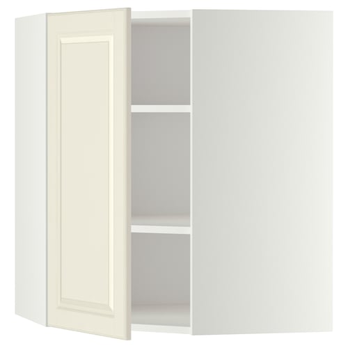 Cuisine METOD : meuble blanc cassé avec étagère réglable.