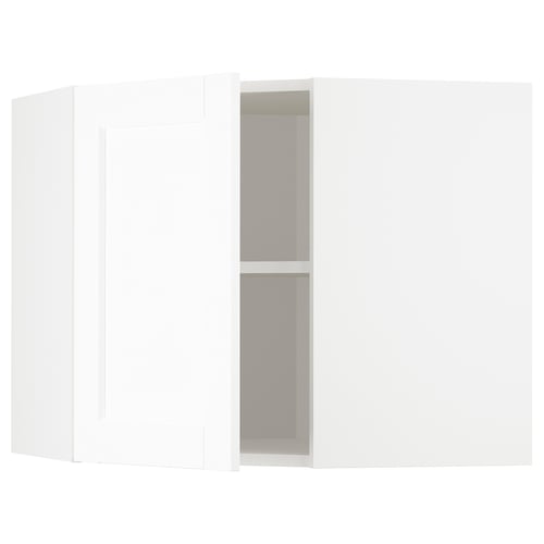 Unité de cuisine METOD blanche avec étagère réglable.