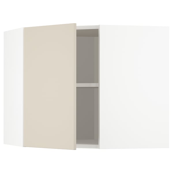 Meuble de cuisine METOD, beige, carré, avec étagère réglable.