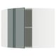 L’image montre une armoire de cuisine METOD moderne et brillante gris-vert avec une porte ouverte.