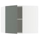 Armoire METOD gris-vert, partiellement ouverte, avec une étagère.