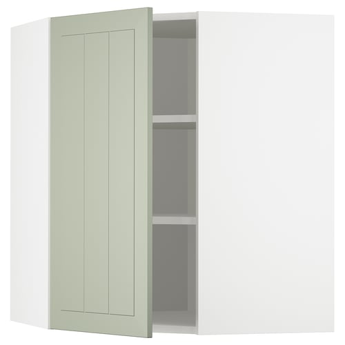 Armoire Ikea METOD verte avec étagères réglables.