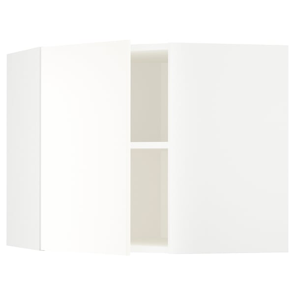 Unité de cuisine Ikea METOD, blanche, rectangulaire, avec étagères réglables.