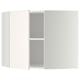 Armoire de cuisine METOD blanche, design incurvé, avec une section ouverte, surfaces lisses.