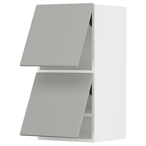 Armoire de cuisine grise moderne, portes élégantes, minimaliste. Cette version conserve les détails clés tout en restant dans la limite de caractères.