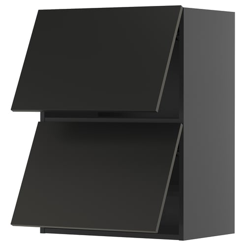 Armoire de cuisine moderne noire, élégante, design à double porte, chic, série METOD.