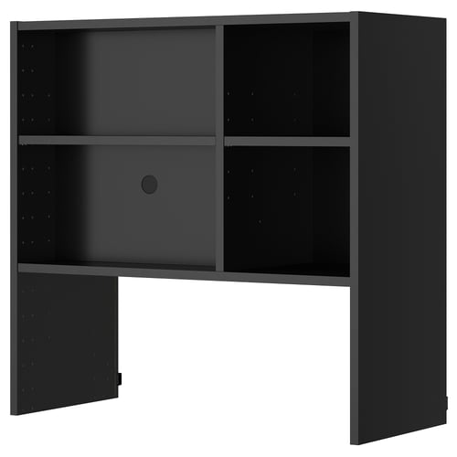 Armoire murale de cuisine noire METOD, rectangulaire, quatre compartiments, cadre robuste, résistant à l’humidité.