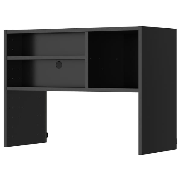 Armoire murale de cuisine noire METOD ; rectangulaire, élégant, moderne, finition noire, surface en mélamine.