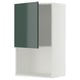 Meuble de cuisine Ikea METOD en gris-vert brillant avec étagères réglables.