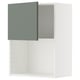 Armoire blanche avec porte verte, carrée, design minimaliste.