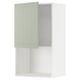 Armoire de cuisine METOD verte avec étagère blanche, forme rectangulaire, design moderne.