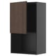 Armoire de cuisine METOD gris foncé avec porte en bois brun foncé, rectangulaire, design moderne.