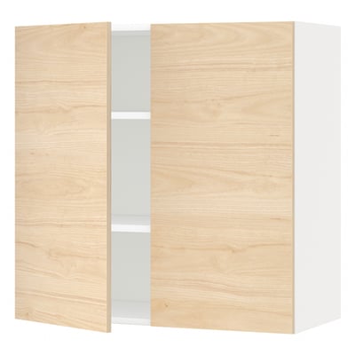 Armoire de cuisine en bois METOD avec 2 portes et étagère réglable.