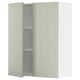 Une armoire murale de cuisine METOD avec des portes en stensund vert au design moderne, dotée de deux étagères réglables.