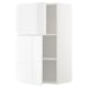 Armoire murale METOD blanche avec étagère réglable brillante, design moderne.