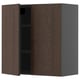 Armoire murale marron, système METOD, une porte ouverte.