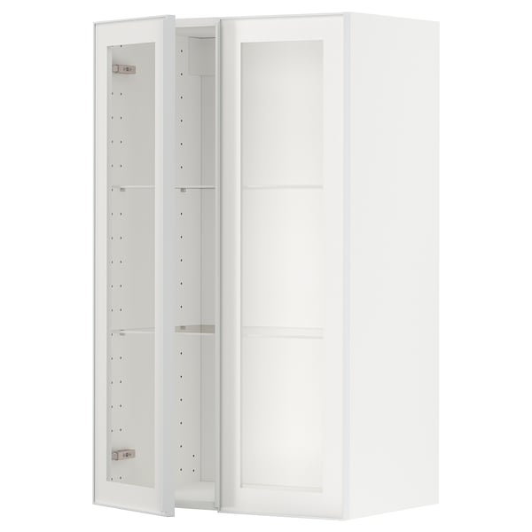 Meuble de cuisine METOD blanc avec porte vitrée, design moderne.