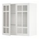 Armoire de cuisine METOD blanche avec portes et étagères en verre.