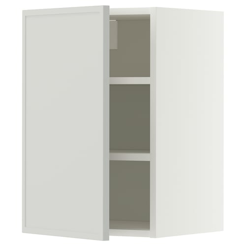 METOD Élément mural + tablettes, blanc/Aspudden gris clair, 40x60 cm