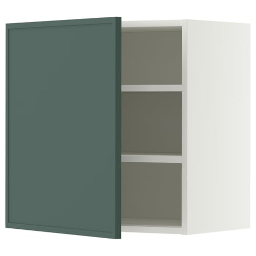 METOD Élément mural + tablettes, blanc/Aspudden gris-vert foncé, 60x60 cm