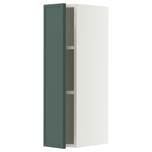 METOD Élément mural + tablettes, blanc/Aspudden gris-vert foncé, 20x80 cm