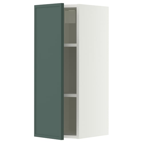 METOD Élément mural + tablettes, blanc/Aspudden gris-vert foncé, 30x80 cm