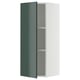 Armoire de cuisine moderne, ikea METOD, porte vert-gris brillant, étagère réglable.