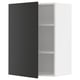 Armoire de cuisine noire et blanche avec deux étagères, design moderne.