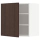 Armoire de cuisine moderne en chêne brun foncé avec étagère réglable, porte latérale droite.