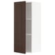 Armoire de cuisine METOD, blanc et marron foncé, design moderne, porte unique, étagères réglables.