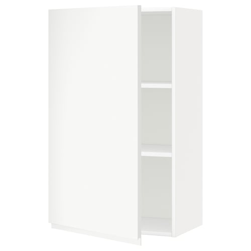 Armoire de cuisine moderne blanche, série METOD, avec étagères réglables, design minimaliste, finition blanc mat.