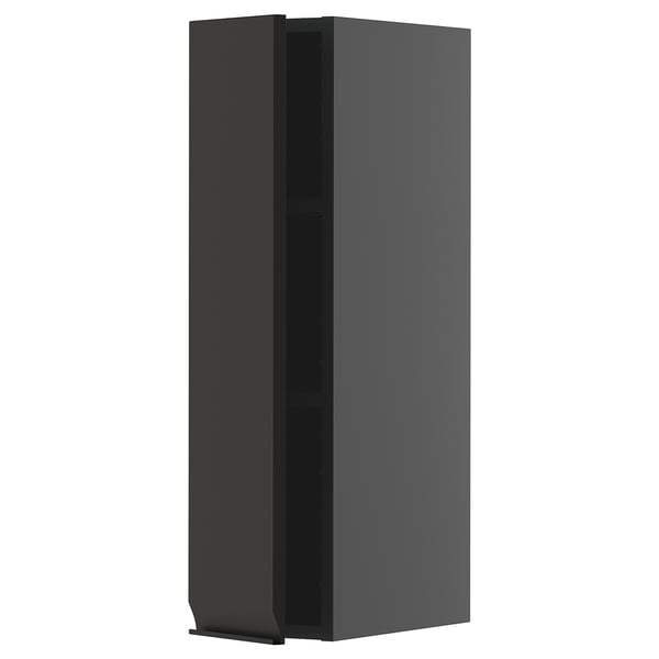 Armoire de cuisine METOD noire, moderne avec bords chanfreinés.