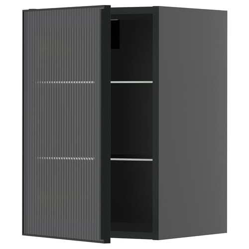 Armoire METOD, porte en verre élégante avec lamelle verticale.