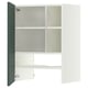 METOD Élt mur pr hotte av tabl/pte, blanc/Aspudden gris-vert foncé, 60x80 cm