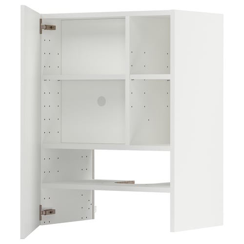 Unité de cuisine METOD blanche, design moderne, étagères réglables, 2 portes, forme carrée.