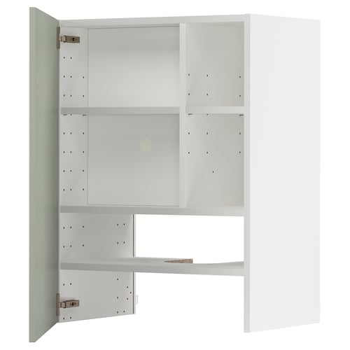Meuble de cuisine METOD en blanc : design moderne et modulaire avec étagères réglables et charnières. Idéal pour un rangement personnalisable.