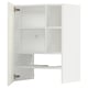 Armoire de cuisine blanche METOD, design lisse, étagères réglables, charnières en acier.