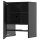 Armoire de cuisine METOD noire avec étagères réglables et porte réversible.