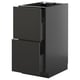 Armoire de cuisine noire METOD avec deux tiroirs, design moderne, finition noire élégante.