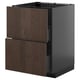 Armoire METOD brun foncé avec tiroirs coulissants et design élégant.
