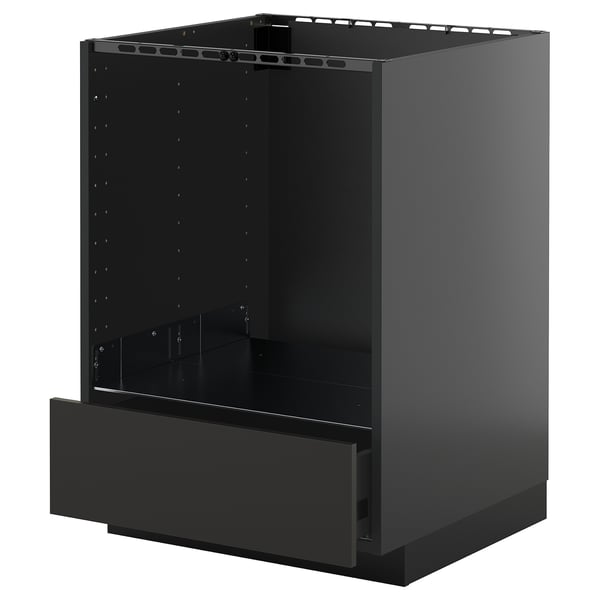 Armoire de cuisine METOD noire avec tiroir unique, design moderne et élégant.