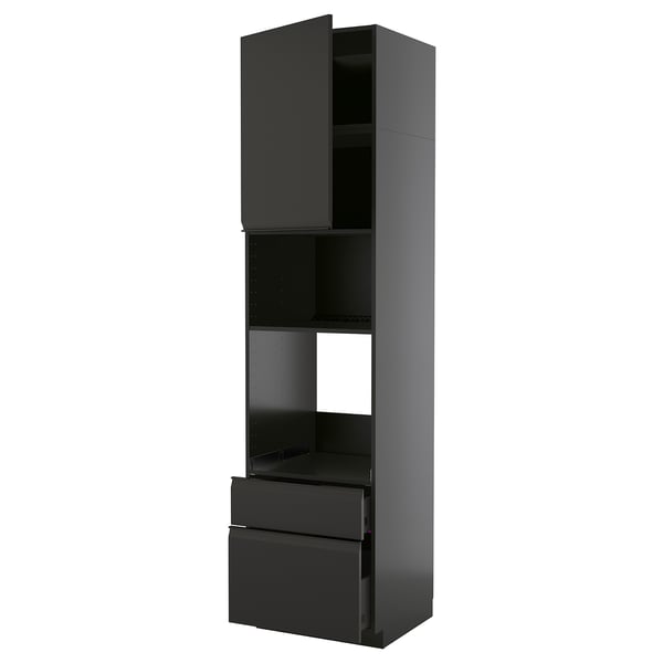 METOD / KNIVSHULT Élément haut pr appareils encastrés, noir-gris/Upplöv anthracite mat, 60x60x240 cm