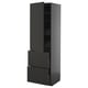 Armoire de cuisine noire moderne, design élégant avec trois portes, à la mode et pratique.