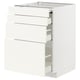 Armoire de cuisine blanche METOD avec plusieurs tiroirs.