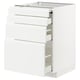 Armoire de cuisine moderne METOD avec tiroirs et plan de travail coulissant, finition lisse et mate.