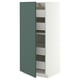 METOD / MAXIMERA Élément armoire avec tiroirs, blanc/Aspudden gris-vert foncé, 60x60x140 cm