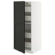 Armoire de cuisine METOD blanche avec porte en lerhyttan teinté noir, matériau bois, forme rectangulaire, étagères réglables.