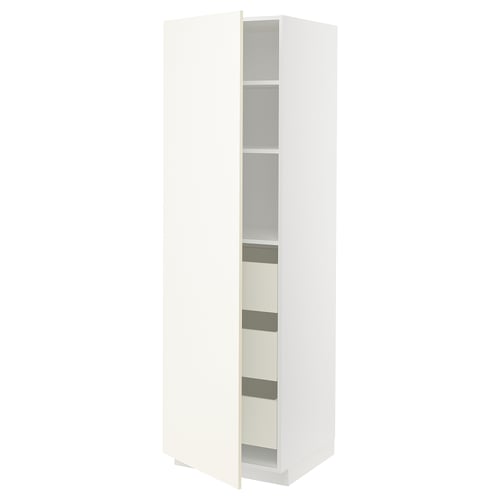 Armoire de cuisine METOD blanche avec étagères et tiroir.